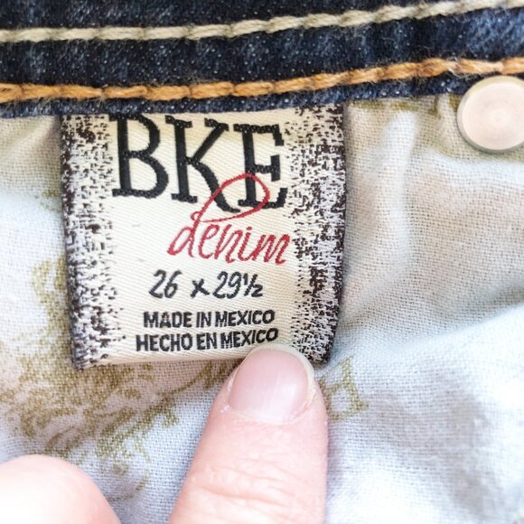 BKE Kate Straight Dark Wash Blue Jeans Womens 26 Short - Picture 7 of 11